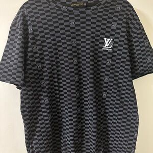 Louis Vuitton Black Short Sleeve Tee with Embroidered Logo